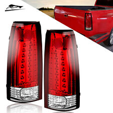 For 88-98 Chevy Gmc Ck 1500 2500 Suburban Red Pair Tail Lights Lamp Led
