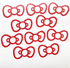 10 Pack Hello Kitty Bows Sticker Vinyl Decal Windows Laptops Walls Waterproof