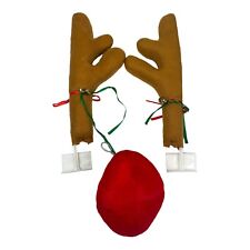 Reindeer Christmas Decoration For Car Auto Holiday Party Antlers And Nose Decor