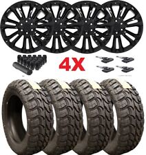 22 Gloss Black Wheels Rims 33 12.50 22 Tires Gmc Sierra Oe Oem Replicas