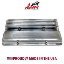 Small Block Chevy Corvette Valve Covers - Polished Finned - Discontinued Item