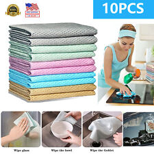 10pc Fish Scale Microfiber Polishing Cleaning Cloth Towels Rags Window Glass Car