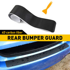 Car Rear Bumper Guard Sill Plate Trunk Protector Trim Cover Kit Carbon Fiber