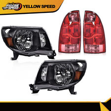 Fit For 2005-2011 Toyota Tacoma Black Headlights Lamps Tail Lights Leftright