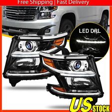 For 2015-2020 Suburban Black Clear Chevy Tahoe Corner Drl Projector Headlight