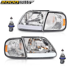 Fit For F-150 Expedition 97-04 Chromeclear Led Drl Headlights Corner Lights