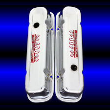 Valve Covers Tall For Pontiac 400 Engines Chrome With 400 Emblem Red