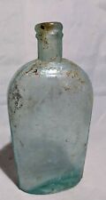 1890s Fairmount Glass Works Company Fairmount Indiana In Slug Strap Sided Flask
