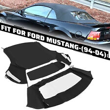 For Ford Mustang Convertible 1994-04 Soft Top Wwindow Black Sailcloth Fm3229ss