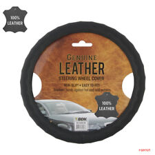 New Premium Genuine Leather Car Truck Black Steering Wheel Cover - 15 To 16