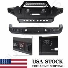 Front Rear Bumper For Toyota Tacoma 2005-2015 W Led Lights Guard Steel Winch