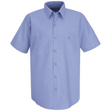 Red Kap Work Shirt Solid Color 2 Pocket Mens Industrial Uniform Short Sleeve