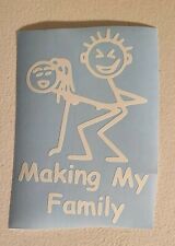 Funny Stick Figure Family Vinyl Bumper Sticker Window Decal Making My
