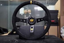 350mm 14 Omp Genuine Suede Leather Black Deep Cone Racing Sport Steering Wheel