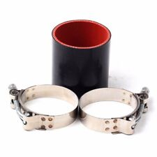 Black Red 3 Inch 76 Mm Id Straight Silicone Coupler Hose 2pc T Bolt Clamp