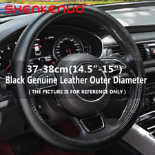 15 New Black Genuine Leather Car Steering Wheel Cover For Acura Us Stock