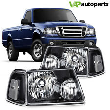 Headlights Assembly Pair For Ford Ranger 2001-2011 Clear Lens Replacement