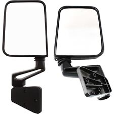 Left Right Side View Door Manual Black Folding Mirrors For 87-02 Jeep Wrangler