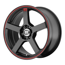 17x7 Motegi Mr116 Fs5 Matte Black Red Racing Stripe Wheel 5x1005x4.5 40mm