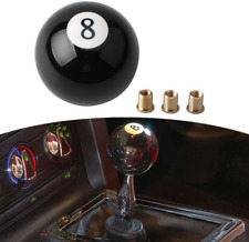 Universal No.8 Billiard Ball Gear Shifter Black Round Shift Knob W 3 Adapters