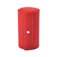 Red Velvet Three Layer Cylinder Jewelry Box With Top Cap Snap Button Closure