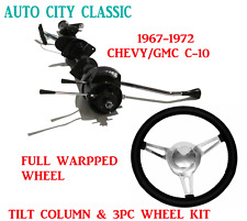 1967-1972 Chevy C10  Gmc Truck New Tilt Steering Column Black 3pc Wheel Kit
