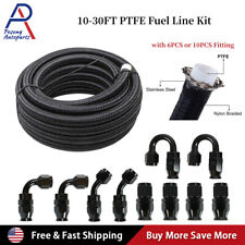 6an-8an-10an Black Nylon E85 Ptfe Fuel Line 10-30ft W6 Or 10 Fittings Hose Kit