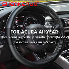 15 38cm Black Genuine Leather Steering Wheel Cover For Acura All Year