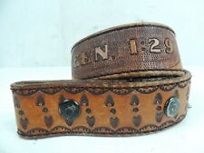 Genisis 129 Tooled Leather Belt Size 32 Brown