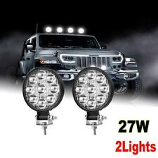 2pcs 27w 4.5 Round Led Lights Offroad Spot Car Lamps For Atv Tractor 3000lm