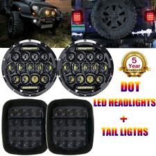 7 Inch Led Headlights Smoke Tail Lights Combo For Jeep Wrangler Tj Yj Cj5 Cj7
