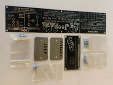 Willys Jeep Cj2a Serial Number Dash And Firewall Id Tags New Set Ser No 49200