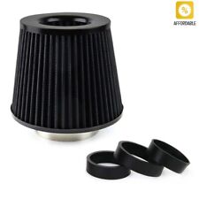 Car Air Filter Intake Cone Replacement Af-black 3 Adapters Easy To Install