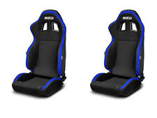 Pair Sparco R100 Reclinable Racing Seat - Blackblue Fabric
