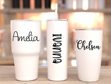 Custom Personalized Vinyl Lettering Name Decal Sticker Car Window Tumbler Flask
