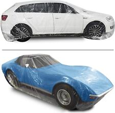 2 Pack Disposable Clear Plastic Car Cover Temporary Universal Rain Dust Garage
