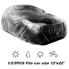 Clear Plastic Temporary Universal Disposable Car Cover Rain Dust Garage Cover