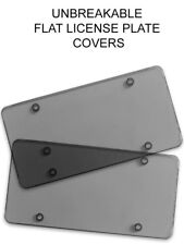 2x Smoked Flat License Plate Cover Shield Tinted Plastic Tag Protector