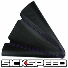 Carbon Fiber Look Purple Stitch Black Shift Boot For Gear Cover Shifter A