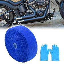 2 X 33ft Blue Motorcycle Exhaust Heat Wrap Tape Muffler Pipes Tape Roll Set