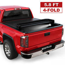 5.8ft 4 Fold Soft Bed Tonneau Cover For 2007-13 Chevy Silverado Gmc Sierra 1500