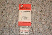 Vintage 1960s Bear Wheel Alinement Automotive Service Card From Modern Auto