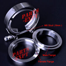 Exhaust Downpipe 2.5inch V-band Clamp Stainless Steel Flange Kit Male-female