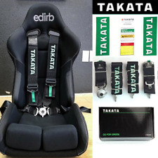 Takata Seat Belt Racing Harness 4 Point Snap-on 3 Camlock Universal Black Colour