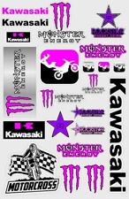 Kawasaki Monster Rockstar Pink Purple Black Sticker Pack Cool Decal Vinyl