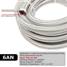 6an 38 Fuel Line Hose Braided Stainless Steel Oil Gas Cpe Silver 10ft20ft