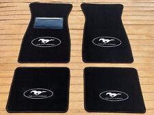 Fit For Ford Mustang Floor Mat Mats Carpet With Heel Pad Black 4pcs 1964-73