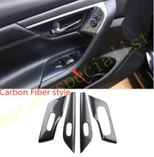 Carbon Fiber Window Lift Switch Button Panel Cover For Nissan Altima 2013-2018