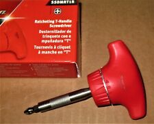 New Snap-on T-handle Ratcheting Screwdriver Stubby Ssdmrt1r Red Nib