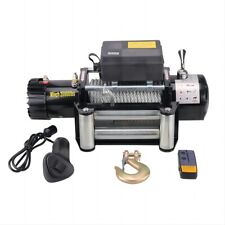 Electric 12v Dc 20000lb Winch With Steel Cable Wire Roperemote Control Winche